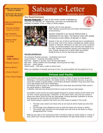 Issue - 3 (September 2010) - Shree Swaminarayan Temple Cardiff
