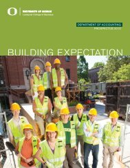 BUILDING EXPECTATION - Lundquist College of Business ...