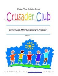 MVCS Crusader Club - Mission Viejo Christian School