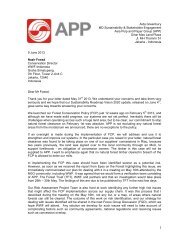 APP Response to WWF Open Letter - Asia Pulp and Paper