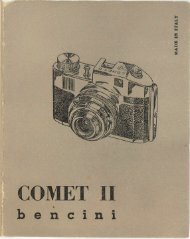 Bencini Comet II libretto d'istruzioni 1962 Italiano - Marco Cavina