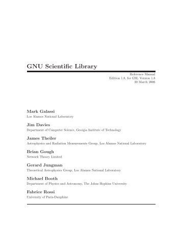 GNU Scientific Library