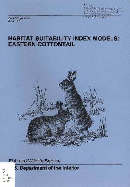 habitat suitability index models: eastern cottontail - USGS National ...