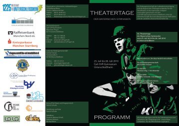 theatertage programm - Theater am Gymnasium in Bayern
