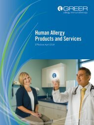 Human Allergy Catalog - Greer