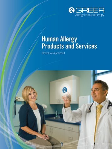 Human Allergy Catalog - Greer