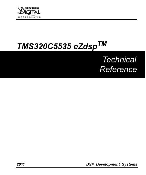 TMS320C5535 eZdsp Reference Technical - Spectrum Digital Support