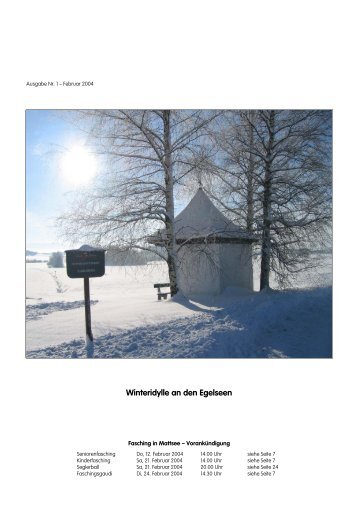 Veranstaltungen und Termine Februar 2004 - Mattsee