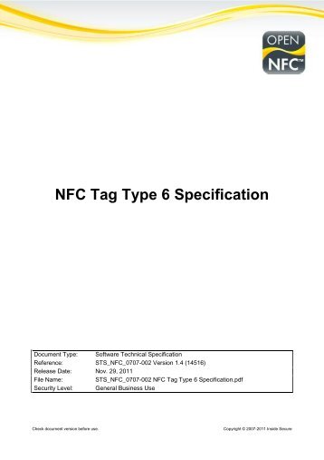 NFC Tag Type 6 Specification - Open NFC