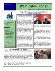 Summer 2007 Newsletter - The Historical Society of Washington, DC