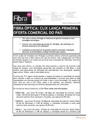 fibra ÃƒÂ³ptica: clix lanÃƒÂ§a primeira oferta comercial do paÃƒÂ­s