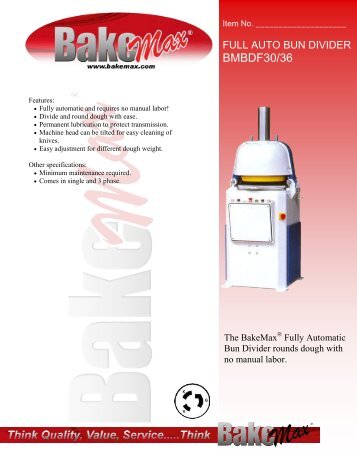 Fully Automatic Bun Divider â BMBDF30-36 - BakeMax