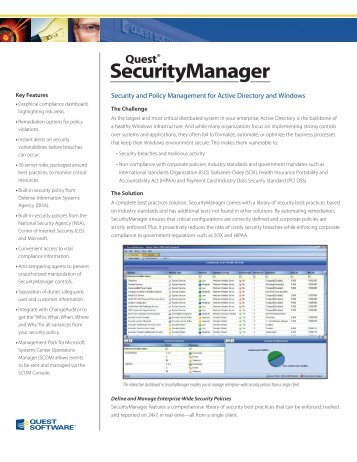 Security and Policy Management for Active ... - Quest Software