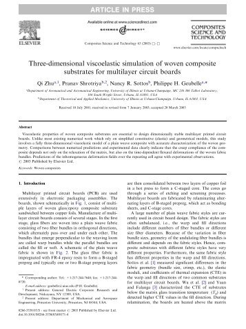 Three-dimensional viscoelastic simulation of woven composite ...