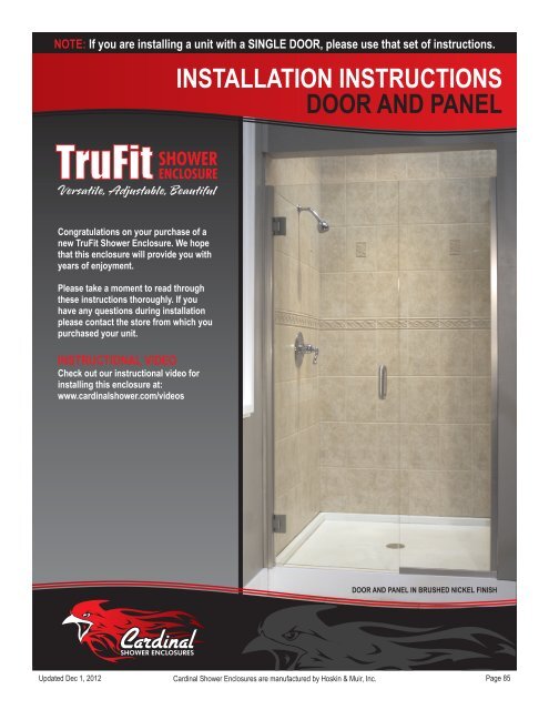 TruFit Door & Panel - Cardinal Shower