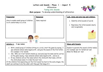 Letters and Sounds - Phase 1 â€“ Aspect 5 Alliteration Tuning into ...