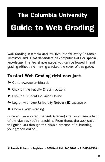 Guide to Web Grading - Columbia University Information Technology