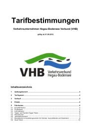 Tarifbestimmungen - VHB