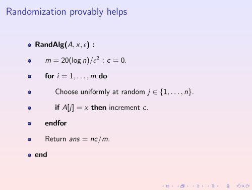 An Introduction to Randomized algorithms - School of Technology ...