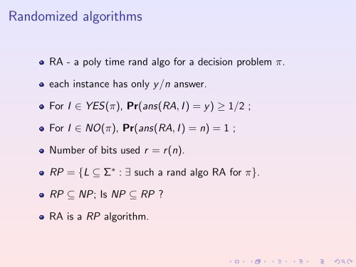 An Introduction to Randomized algorithms - School of Technology ...