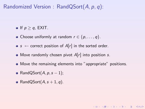 An Introduction to Randomized algorithms - School of Technology ...