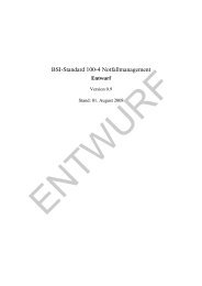 Entwurf: BSI-Standard 100-4 Notfallmanagement