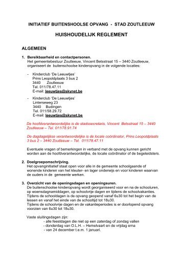 Huishoudelijk reglement BKO - Stad Zoutleeuw