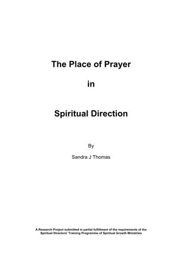 The Place of Prayer in Spiritual Direction - Spiritual Growth Ministries