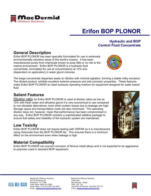 Erifon BOP PLONOR - ER Trading AS