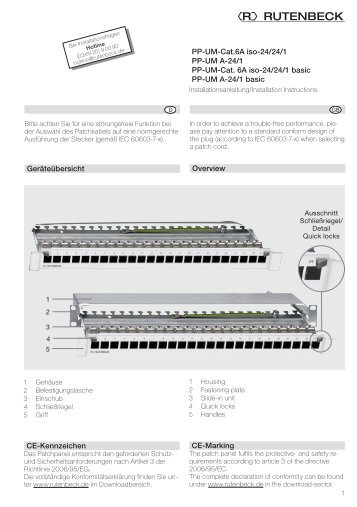 Patchpanel UM-Cat6A iso - Rutenbeck