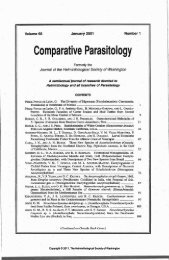 Comparative Parasitology 68(1) 2001 - Peru State College