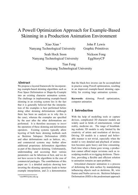 A Powell Optimization Approach for Example-Based ... - JP Lewis