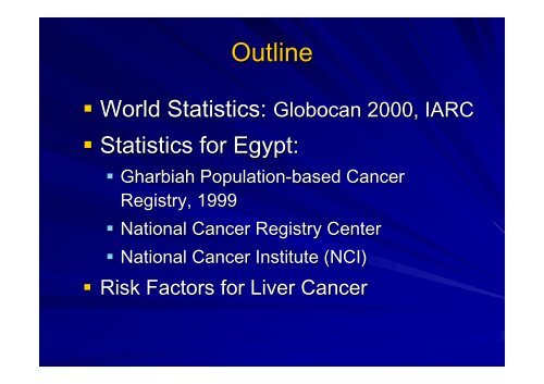 Magnitude of Liver Cancer in Egypt - NCI