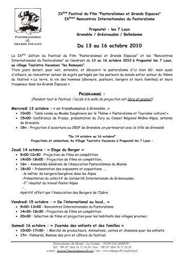 Du 13 au 16 octobre 2010 - GrÃ©sivaudan-Actu : l'agenda du ...