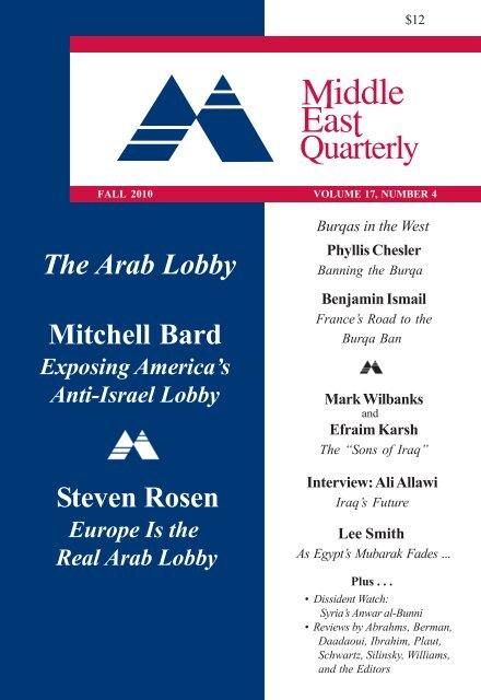 The Arab Lobby Mitchell Bard Steven Rosen - Middle East Forum
