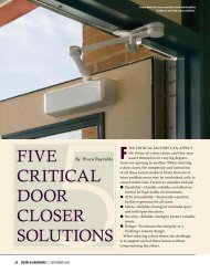 Five Critical Door Closer Solutions - Door and Hardware Institute