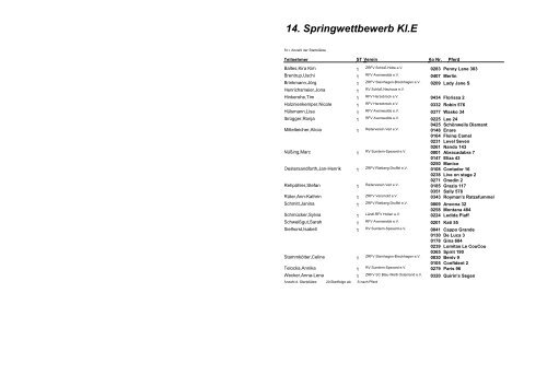 Programm - Reit- und Fahrverein Avenwedde