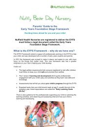 Parents' Guide to the Early Years Foundation Stage ... - Nuffield Health