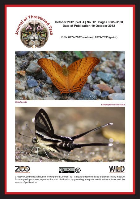 October 2012 - Journal of Threatened Taxa