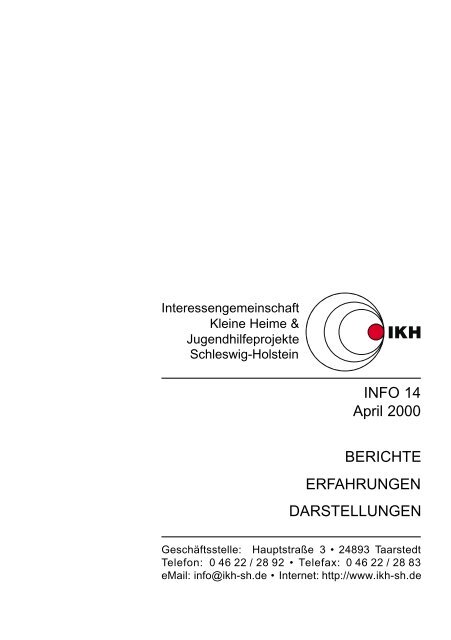 INFO 14 April 2000 BERICHTE ERFAHRUNGEN DARSTELLUNGEN