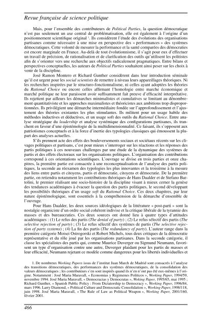 Book review in Revue franÃ§aise de science politique