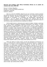 Discurso del profesor JosÃ© MarÃ­a FernÃ¡ndez Martos en la ... - UPCO