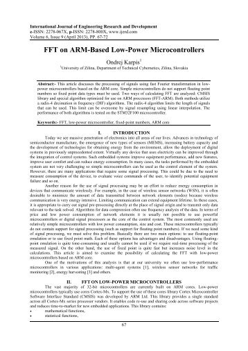 FFT on ARM-Based Low-Power Microcontrollers - IJERD