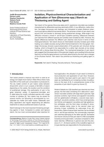 Starch as Thickening and Gelling Agent