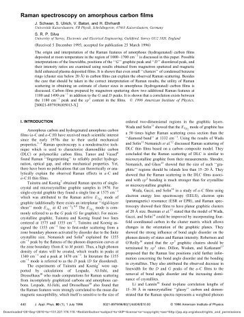 Raman spectroscopy on amorphous carbon films - University of Surrey