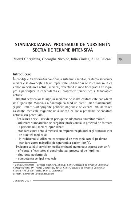 Standardizarea procesului de nursing.pdf - ati | anestezie terapie ...