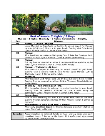 Best of Kerala: 7 Nights / 8 Days - TRAVEL CONSULTANT