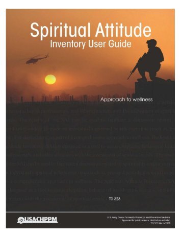 Spiritual Attitude Inventory (SAI) - U.S. Army Public Health Command