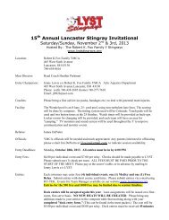 LYST Invitational Meet Packet - Lancaster YMCA Stingrays