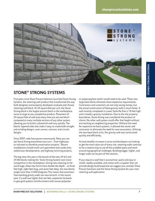 Retaining Walls Product Guide - Shaw Precast Solutions